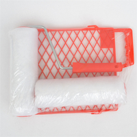 Plateaux à rouleaux de peinture de grille lavable en plastique rouge de 9 pouces