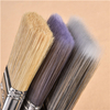 Biseau de 2-1 / 2 pouces Violet Synthétique Synthétique Ferrule en acier inoxydable Longue poignée en bois Pinceau de peinture