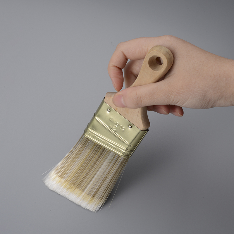 Brosse de peinture de peinture en bois en bois à angle synthétique de 2 pouces